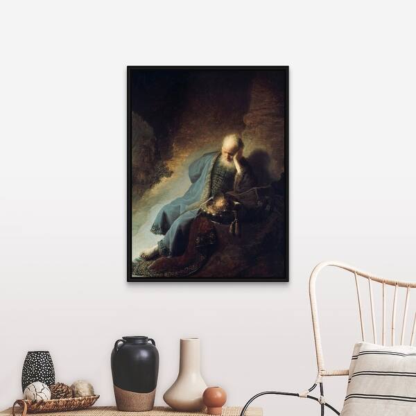 Shop Jeremiah By Rembrandt Black Float Frame Canvas Art