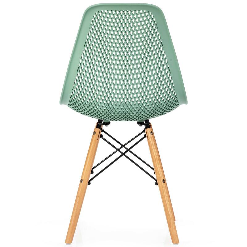 4 Pack Modern Mesh Dining Chair Set with Ergonomic Backrest and Beech Wood Legs - 22" x 18" x 32.5" (L x W x H)