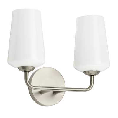 Celino Two-Light Bath & Vanity with White Glass - 14