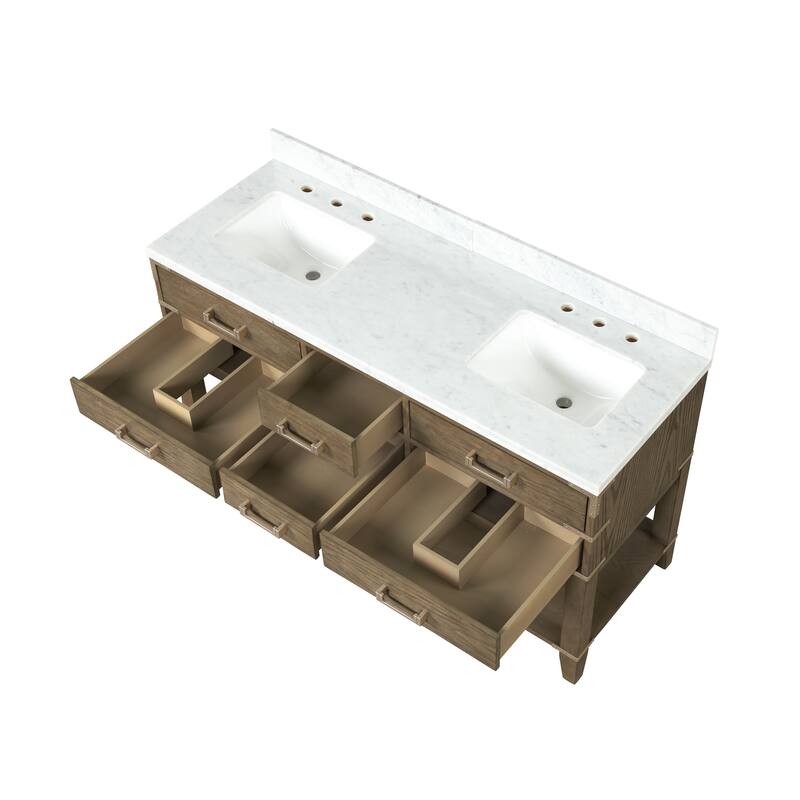 Lexora Norwalk Bath Vanity and Carrara Marble Top