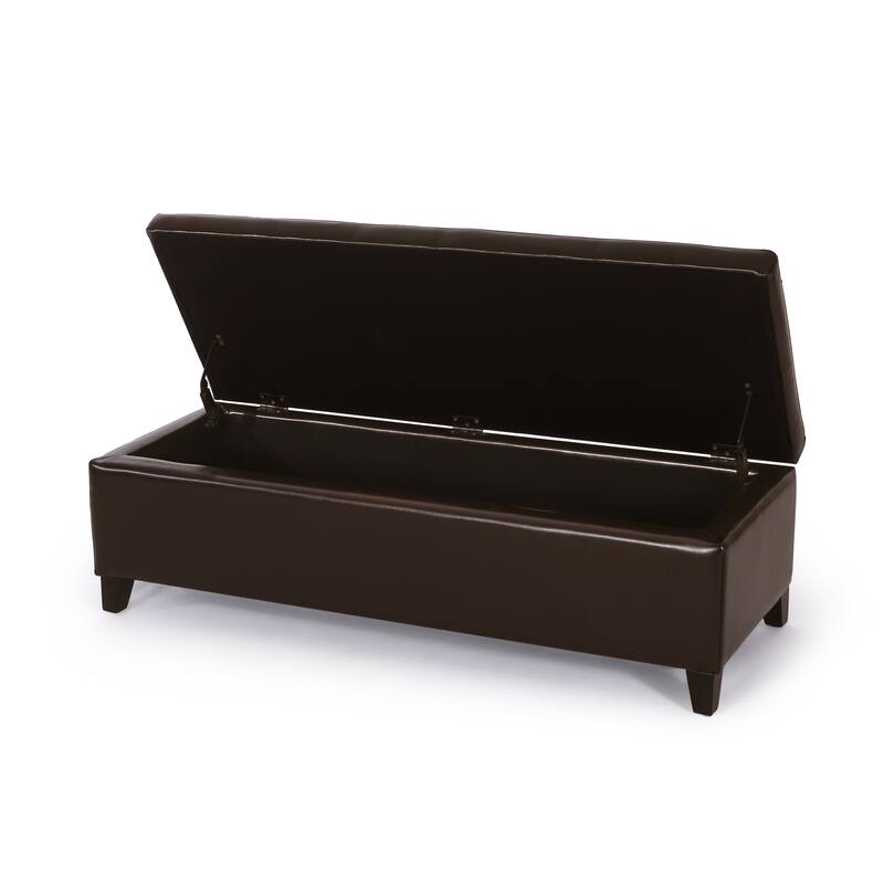 York Bonded Leather Storage Ottoman Bench by Christopher Knight Home