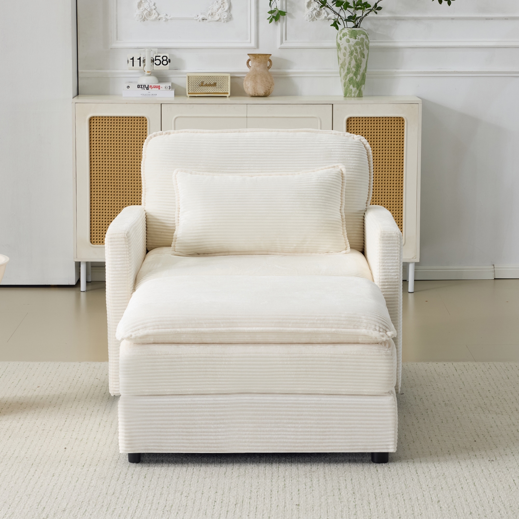 Modular Plush Cloud Sofa, Chenille Sectional Couches, Beige