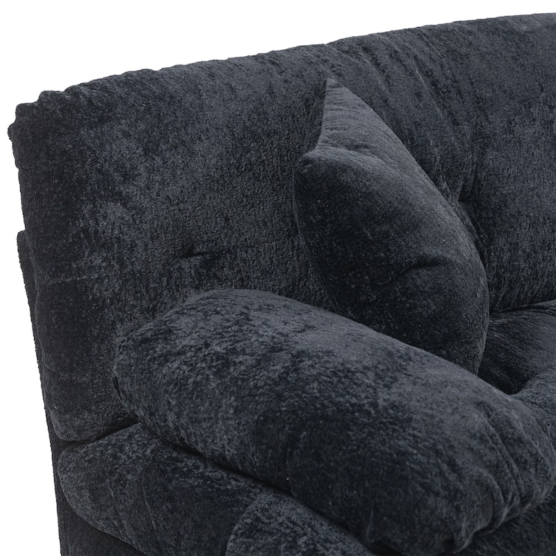 84" Upholstered 3-Seater Sofa with Memory Foam & Comfort Pillows