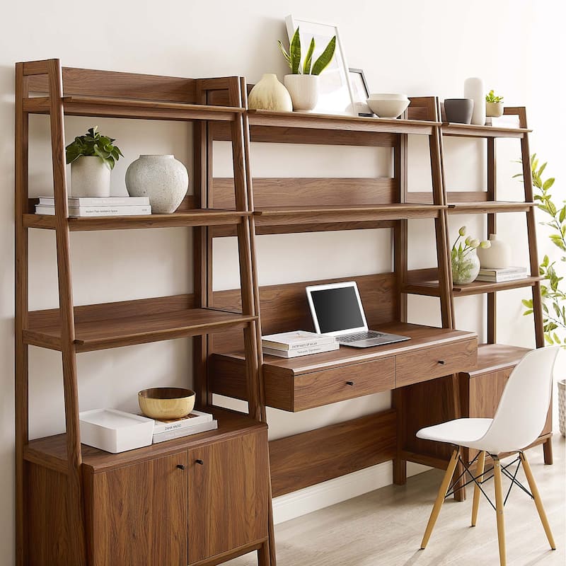 Bixby 3-Piece Wood Office Desk and Bookshelf