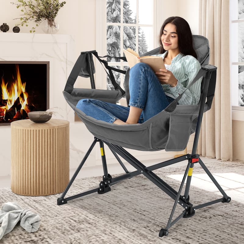 Hammock Camping Chair, Foldable Portable Rocking Chairs for Adults