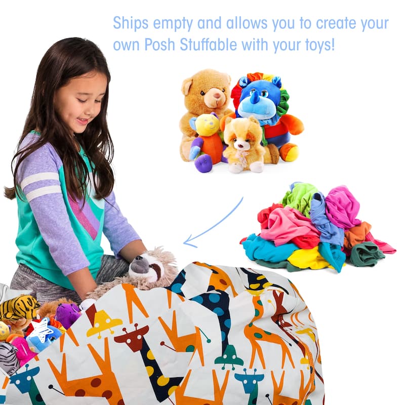 Kids' Stuffed Animal Storage Bean Bag Chair Cover or Toy Organizer