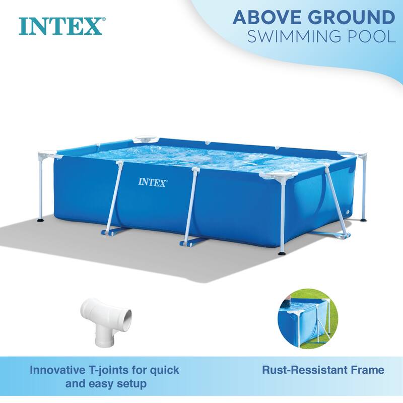 Intex 86" x 23" Rectangular Frame Above Ground Outdoor Splash Swimming Pool