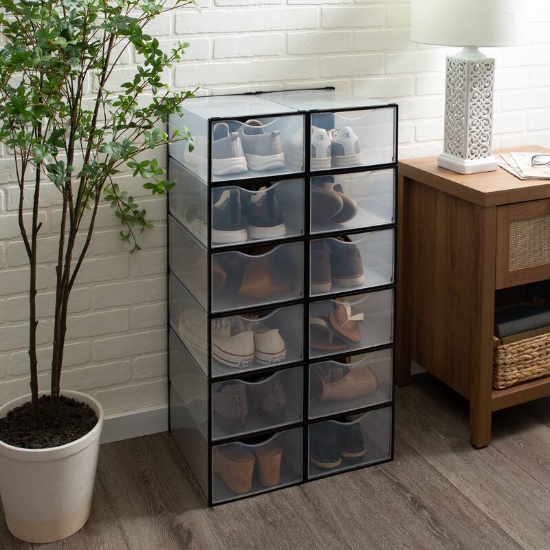 Simplify Set of 12 Stackable Shoe Boxes - 13.15"x 9"x 5.7"