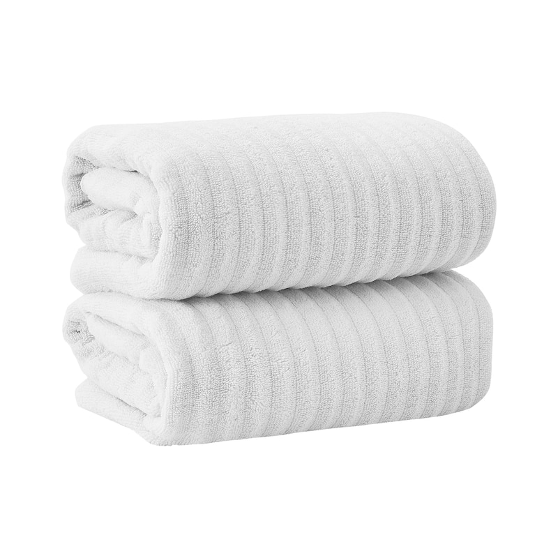Linery & Co. Combed Cotton Bath Towel Set - Bath Sheet (Pack of 2) - White