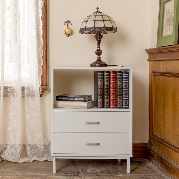 Homy Casa Scandinavian 30 Inch Tall Nightstand with 2 Drawer Bed Bath Beyond 36373168