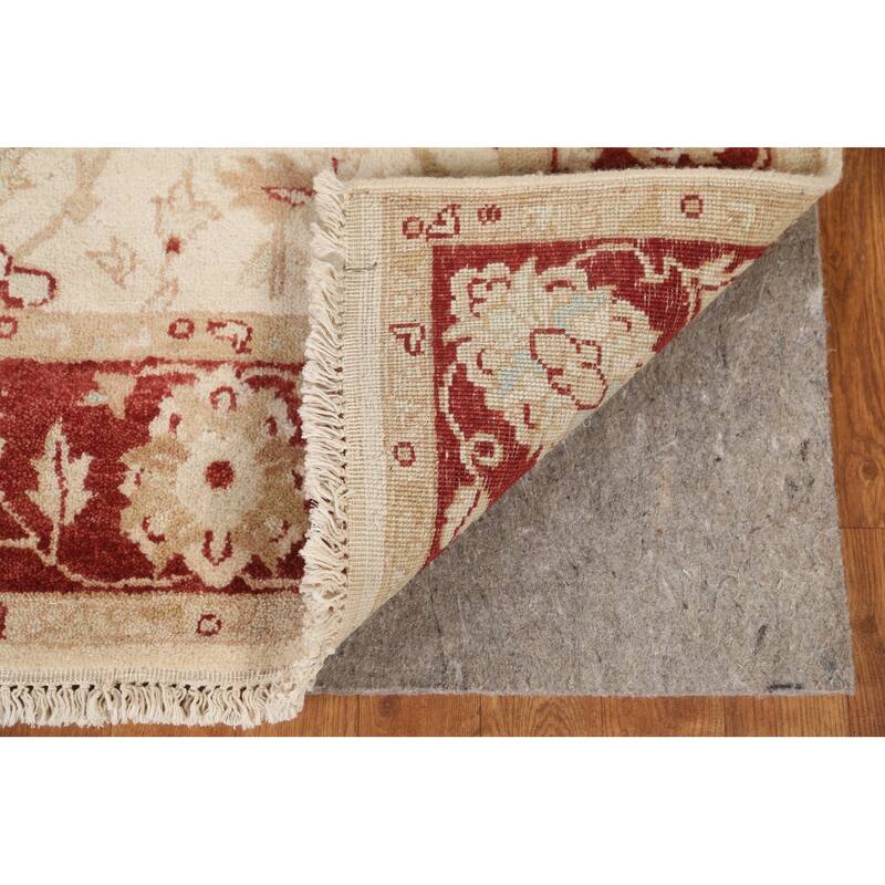 Hand Knotted Oriental 100% Wool Carpet Traditional Floral Beige & Ivories Chobi-Peshawar Area Rug - 11' 2'' X 5' 0''