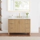 preview thumbnail 13 of 40, Sierra Bathroom Vanity in Washed Light Brown with Grain White Engineered Stone Countertop without Mirror
