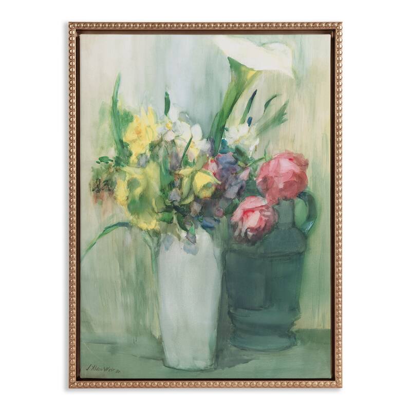 Kate and Laurel Sylvie Beaded Flowers, 1880 Framed Canvas by The Art Institute of Chicago