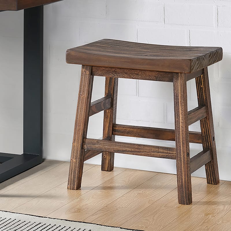 Carbon Loft Lawrence Reclaimed Wood Dining Stool - Brown Wood Legs