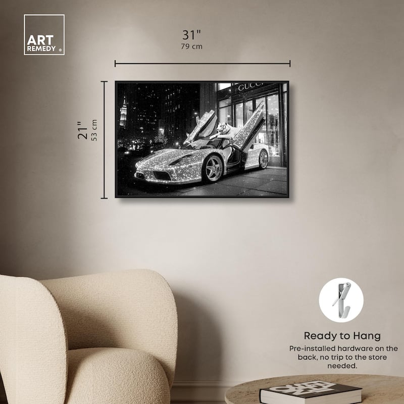 Glistening Tiger and Car Canvas by Art Remedy