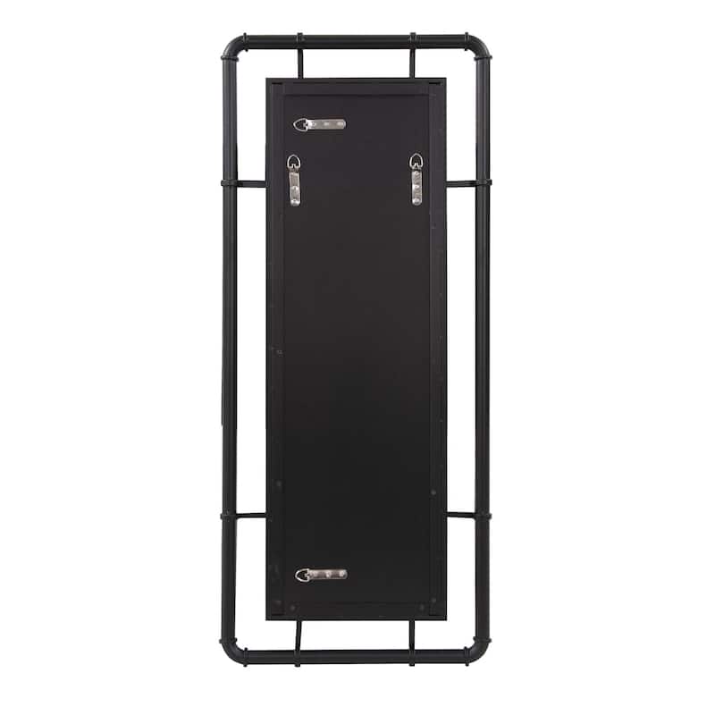 Allan Andrews Matte Black Pipe Framed Industrial Dressing Mirror - 42"H x 18"W x 2"D
