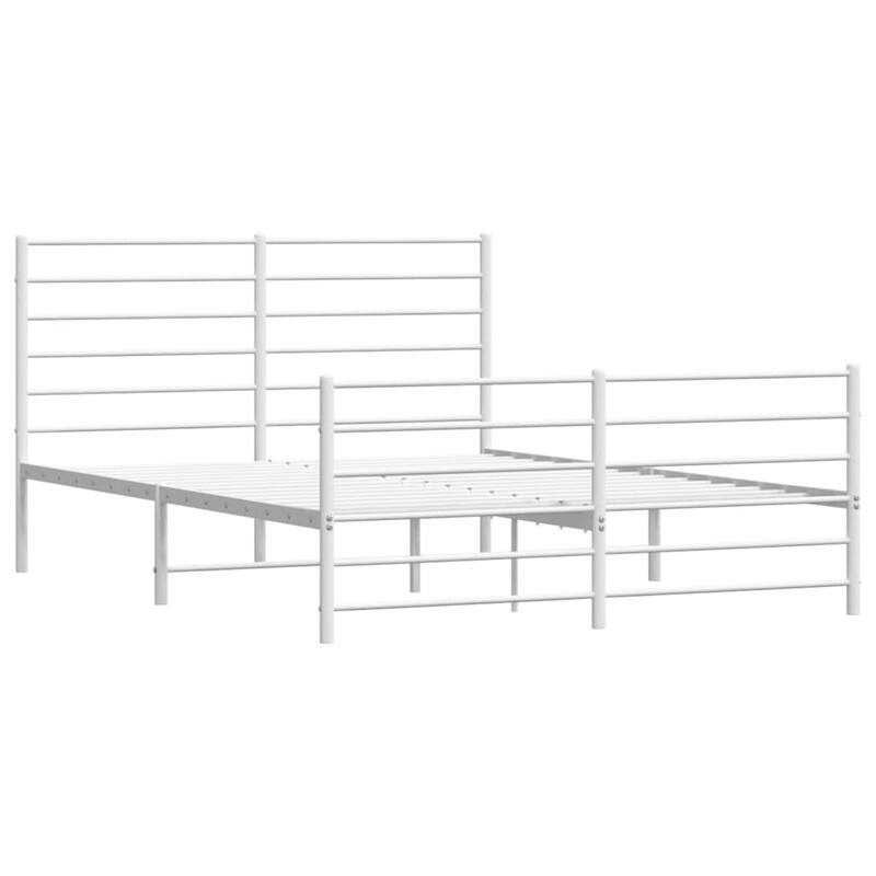 vidaXL Metal Bed Frame with Headboard, No Mattress