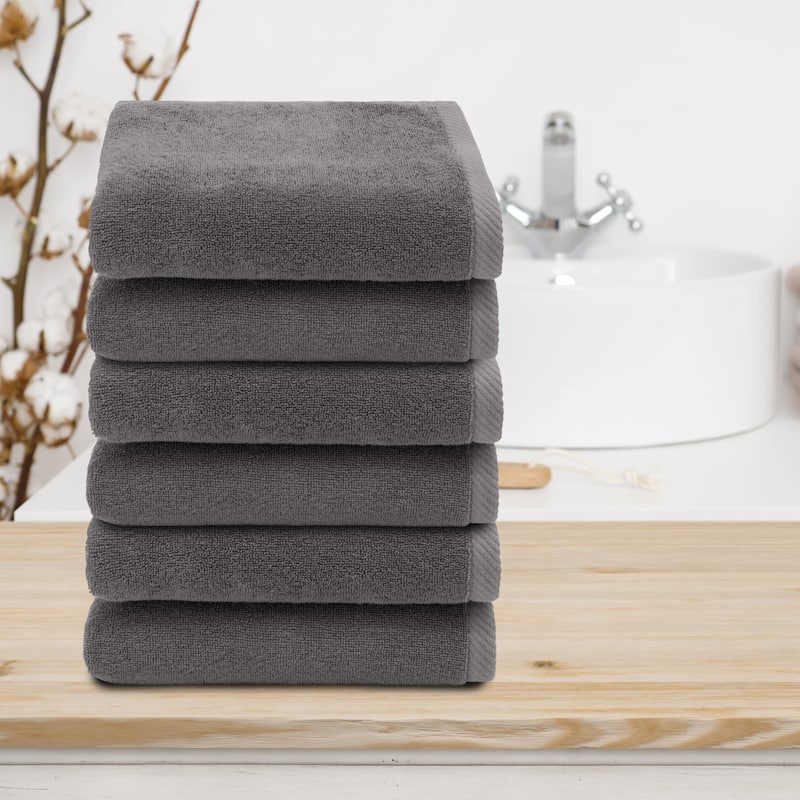 Authentic Hotel and Spa 100% Turkish Cotton Ediree Hand Towels - Set of 6
