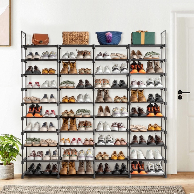 10 Tier Shoe Rack Tiered Storage for Sneakers Heels Flats Accessories and More Space Saving Organization