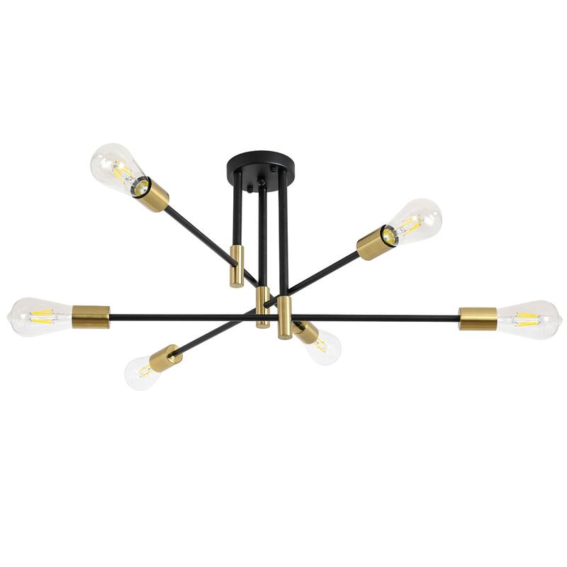 6-Light Modern Semi Flush Ceiling Lights for Bedroom Study Living Room