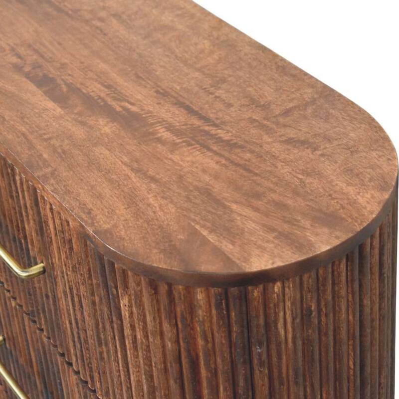 Artisan Furniture Solid Wood Ridge front Chest – Roasted Almond With 6-Drawers