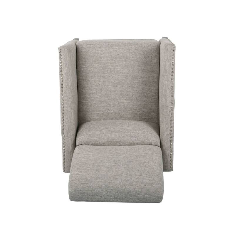 Contemporary Recliner Chair with Push Back Mechanism in Fabric by Christopher Knight Home