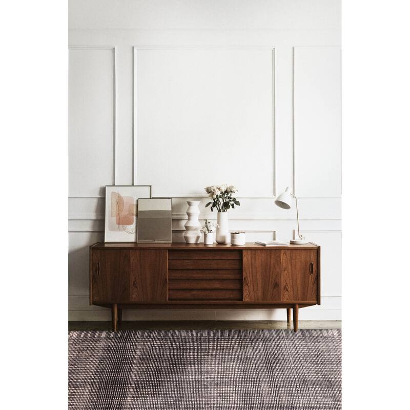 ECARPETGALLERY Hand-knotted Tangier Dark Grey Wool Rug - 5'1 x 7'11