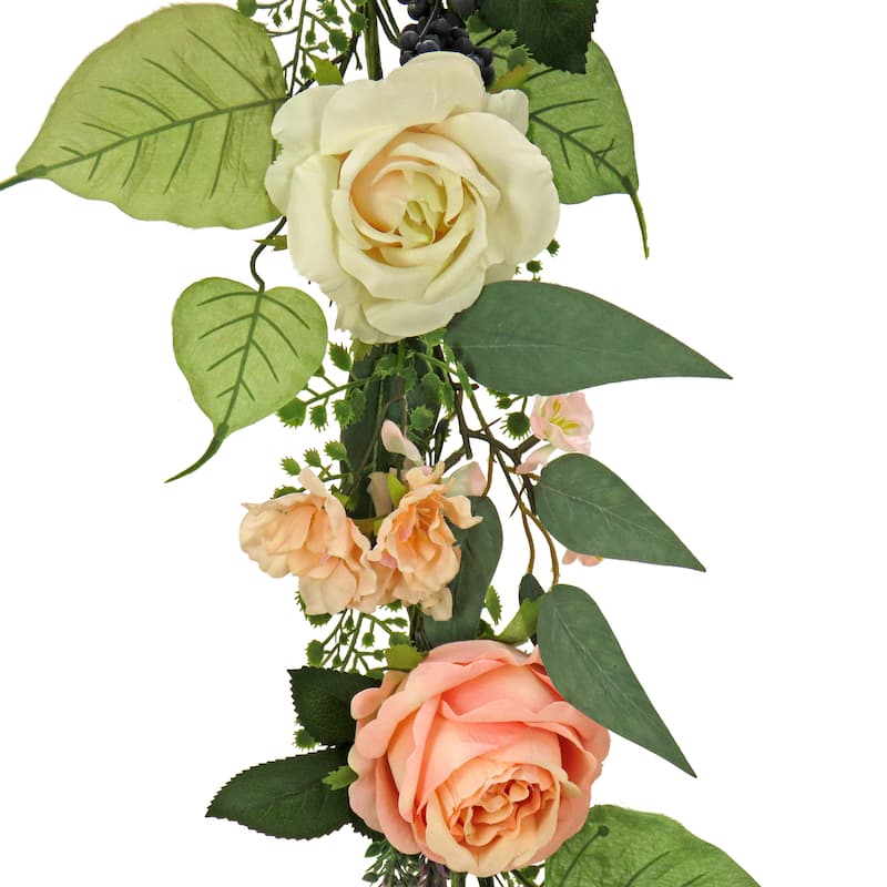 National Tree Company 6 ft. Rose and Lavender Spring Garland - 6 ft