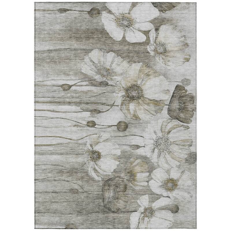 HomeRoots Floral Transitional Rectangle Outdoor Rug