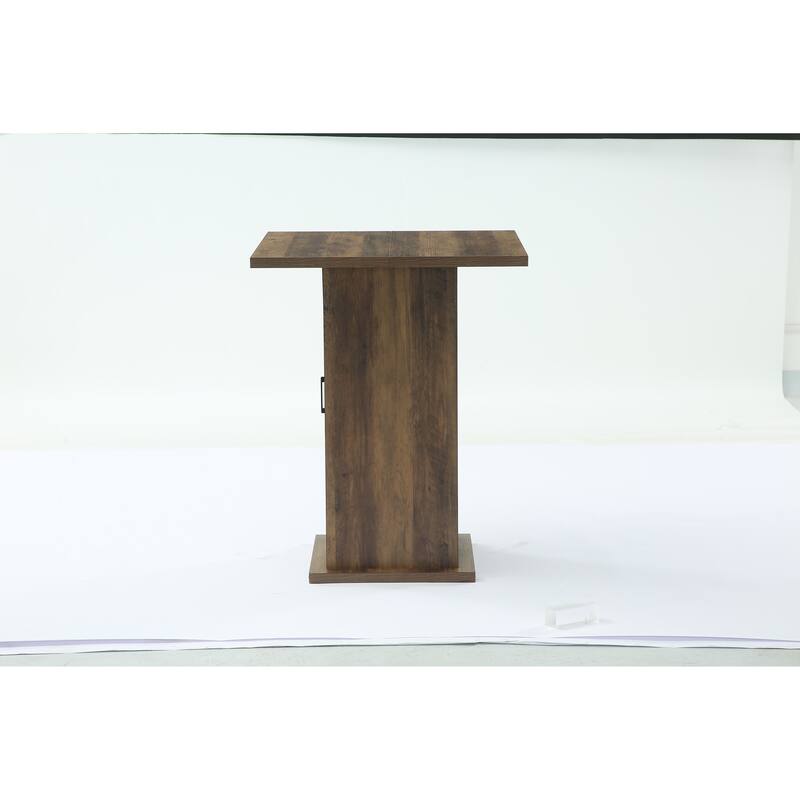 Brown 4-Tier High Bar Table, Vintage Square 39.37" High Pub Table