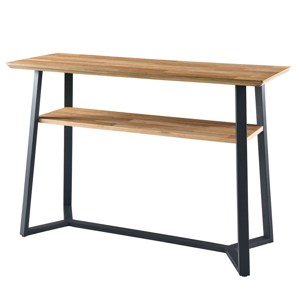 Natural Rustic Iron 2-Tier Console Table, Multi-Purpose