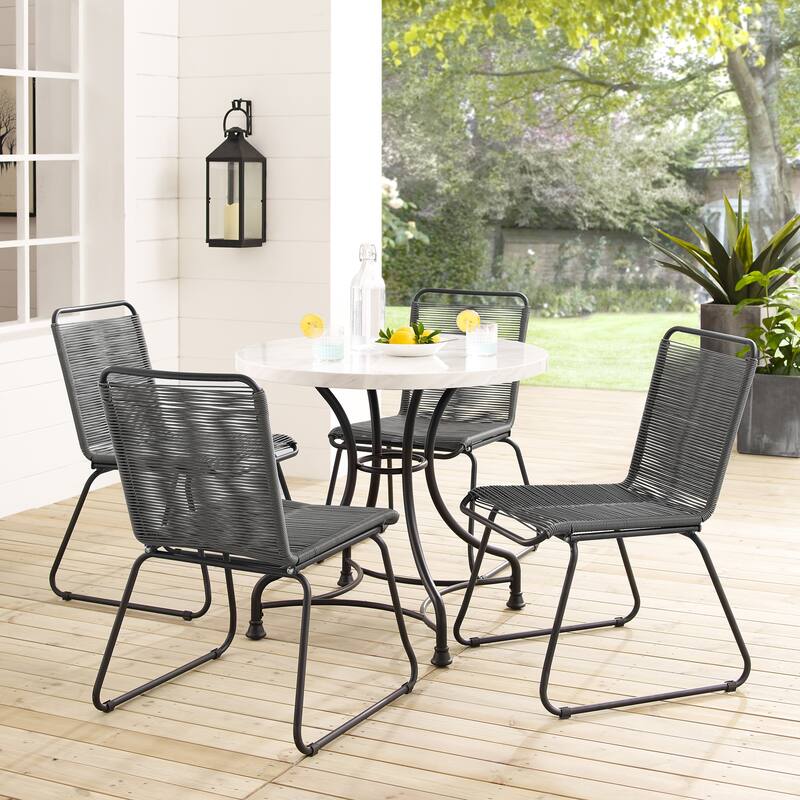 Sarcelles Woven Wicker Patio Dining Chairs by Corvus (Set of 4)