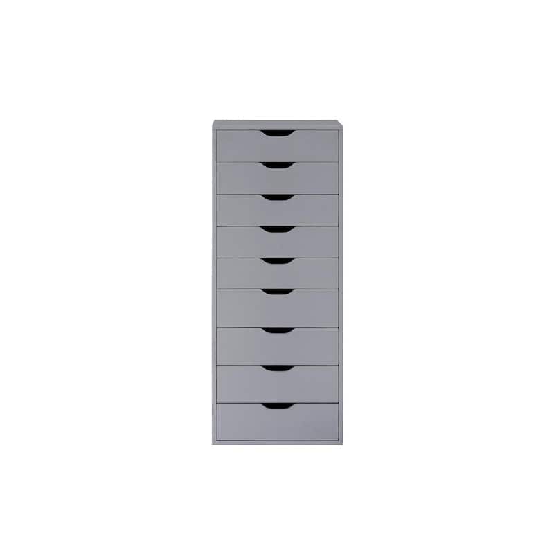 Sleek Modern Drawer Dresser Storage Cabinet with Grooved Drawer Pulls, Multipurpose Office File Storage Cabinet