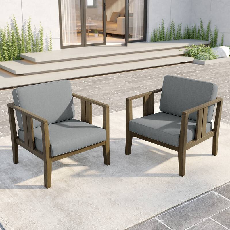 Outdoor Teak Solid Wood Patio Furniture Set Loveseat Armchair Table Collection