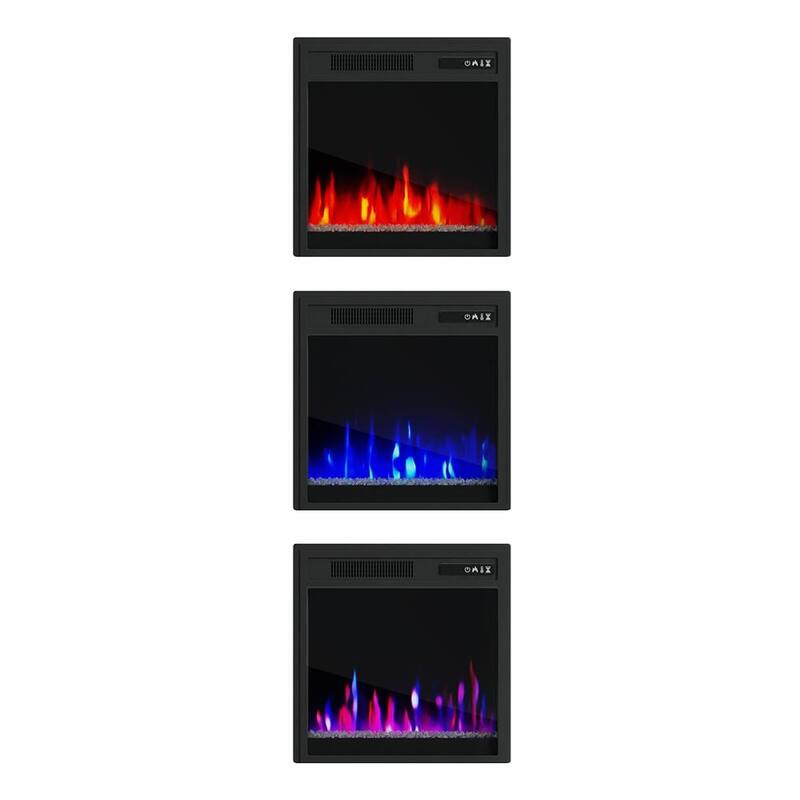 Black 5100BTU 20-inch Wall Mounted/Recessed Electric Fireplace