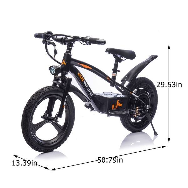dimension image slide 2 of 4, 24V Kids Ride On Electric Dirt Bike, 300W Motor, 12.43MPH Speed, 16in Wheels, Adjustable Seat for Ages 5-12