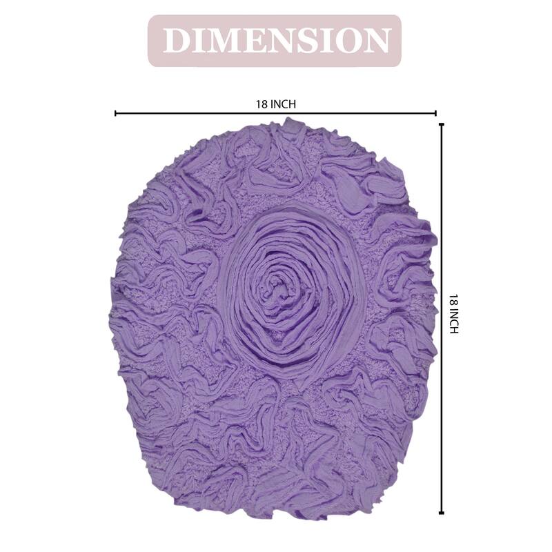 Home Weavers Bell Flower Cotton Soft, Water Absorbent Toilet Seat Lid Cover, Machine Washable 18"x18" Toilet Lid Cover