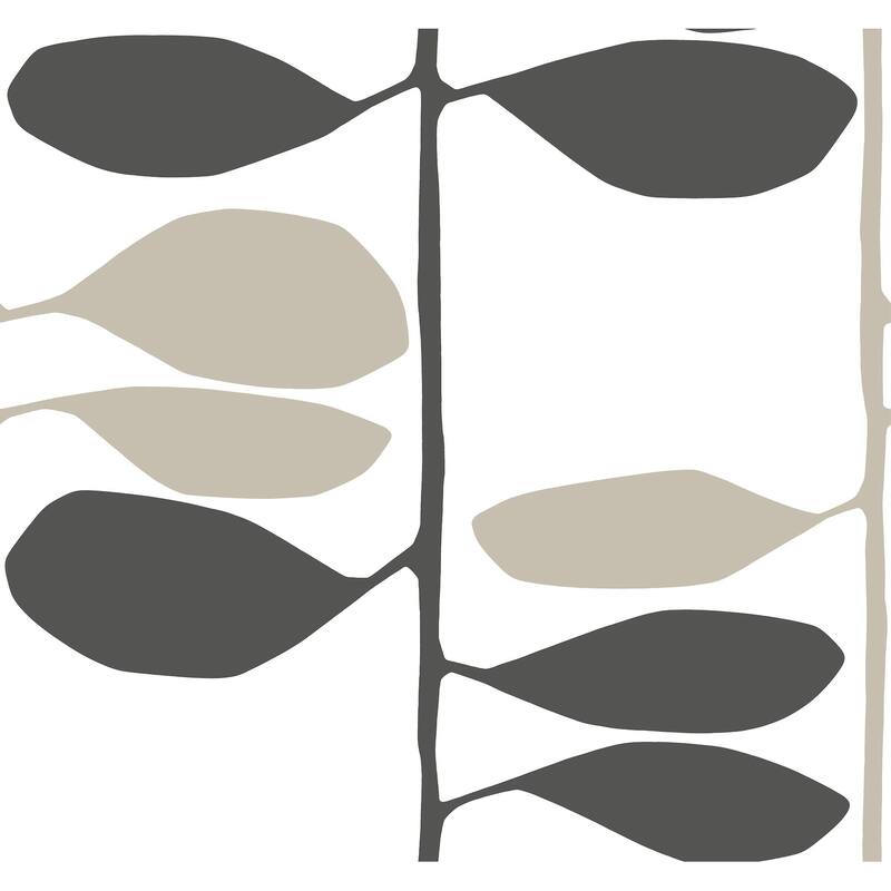 York Wallcoverings Sculpted Vines Carbon and Linen Wallpaper
