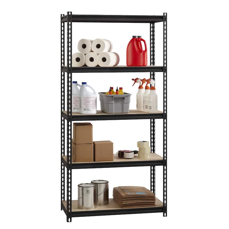 Iron Horse 2300 lb Riveted Shelving, 5-Shelf, 72"Hx36"Wx18"D, Black