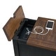 preview thumbnail 3 of 4, Rustic Solid Wood Chairside End Table with Hidden Charging Station