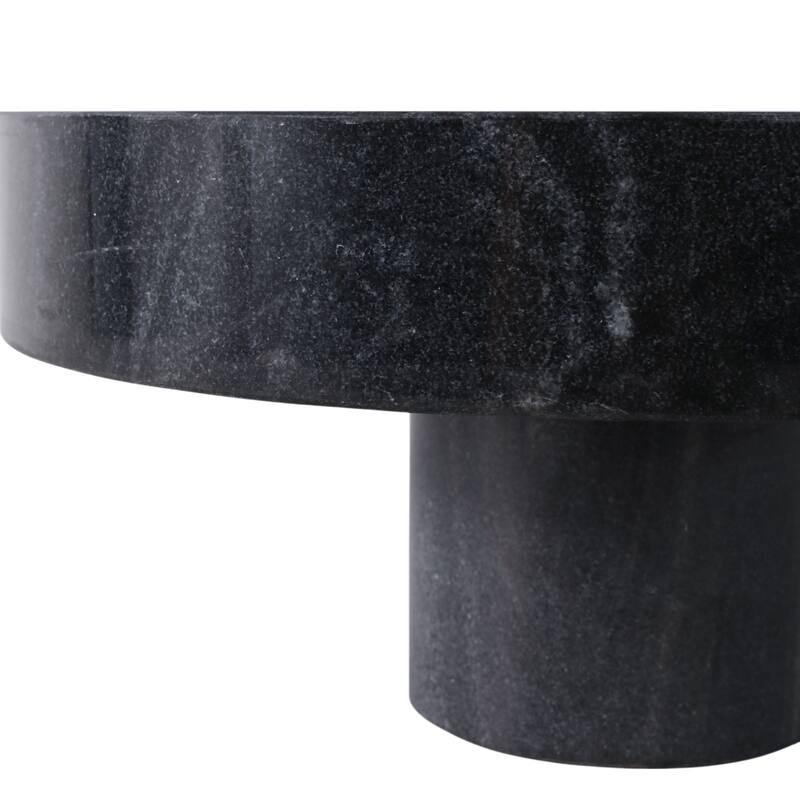 Marble Decorative Bowl Modern Pedestal Base Organizer - 6" Black - 12" x 12" x 6"
