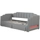 preview thumbnail 19 of 18, Extendable Upholstered Daybed with Storage Drawers & LED Light
