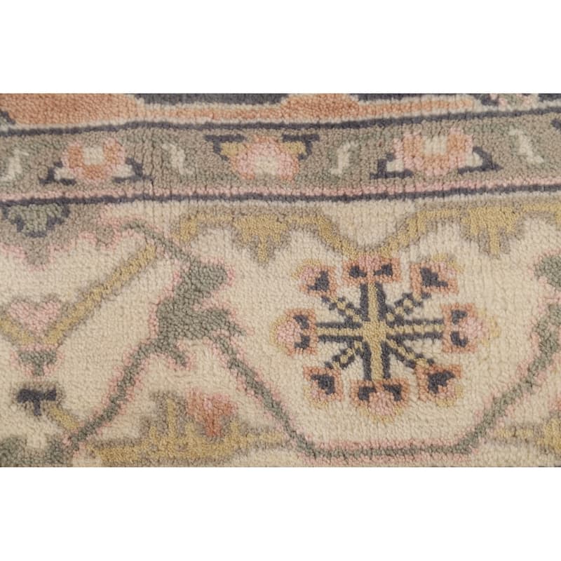 Transitional Peach Oushak Oriental Area Rug Handmade Wool Carpet - 5'10"x 8'10"