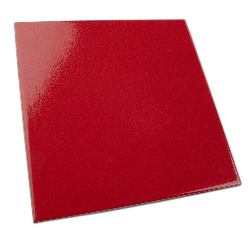 Merola Tile Monocolor Premium Rojo Volcan 7-7/8" x 7-7/8" Ceramic Floor and Wall Tile