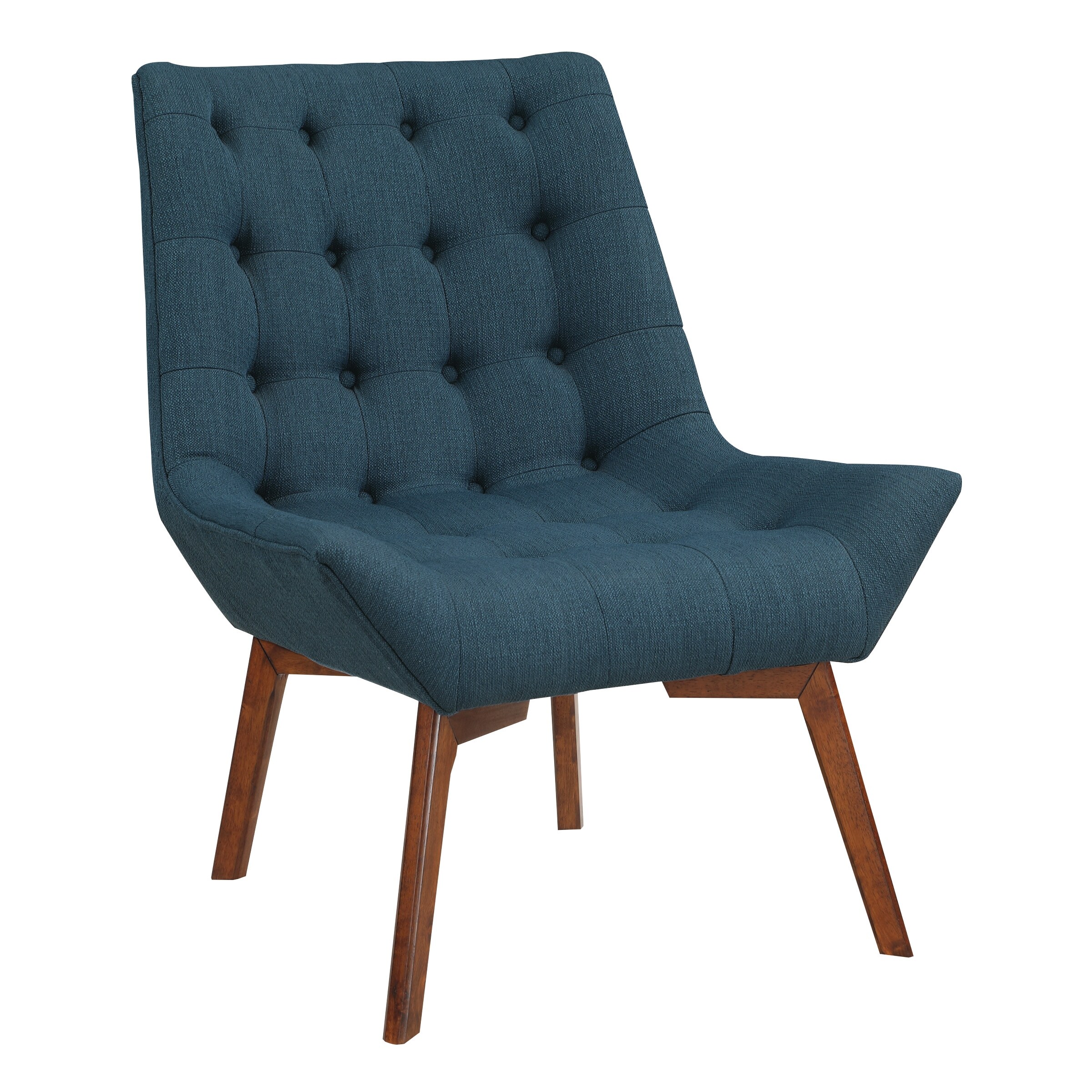 Shelly Tufted Accent Chair with Wooden Coffee Brown Legs  -image