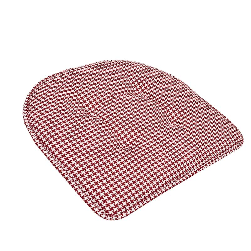 Houndstooth U-Shaped 16" x 17" Memory Foam Chair Pad