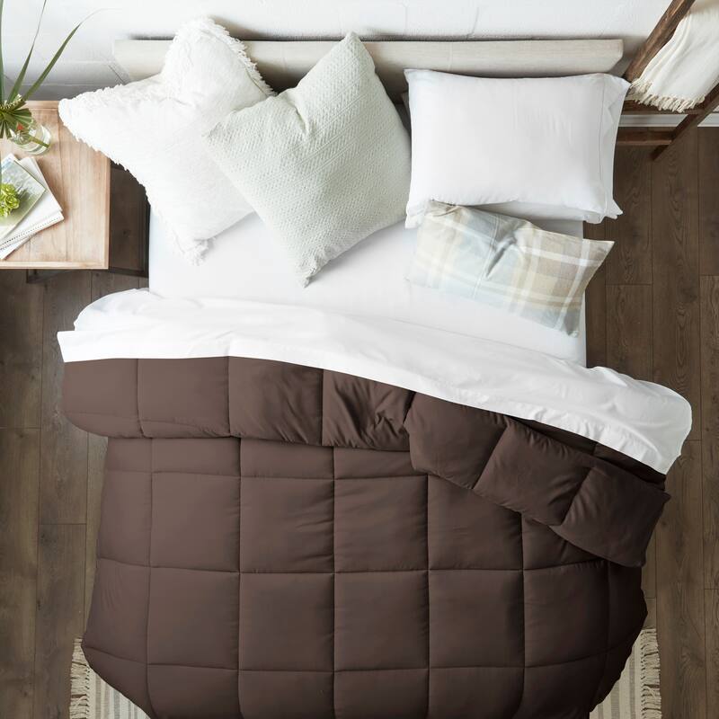 Luxury All-season Down Alternative Comforter - Full - Queen - Chocolate