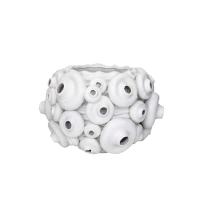 Handmade Textured Stoneware Coral Vase with Sand Finish