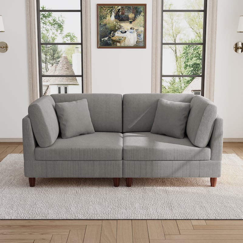 Modern Oversized Modular Corduroy Sectional Sofa Set