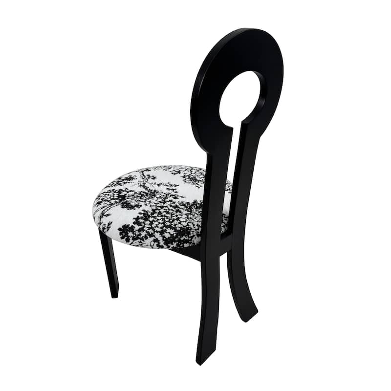 Dining Chairs Set of 2, Key-Design Home Chairs, Velvet Upholstered Solid Wooden Dining Chairs with Round Cushion